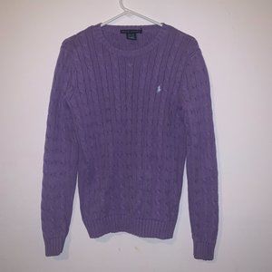 Ralph Lauren Purple Cable Knit Sweater